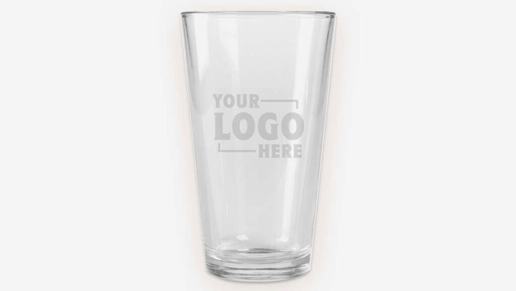 Glass Cup Laser Engrave Logo
